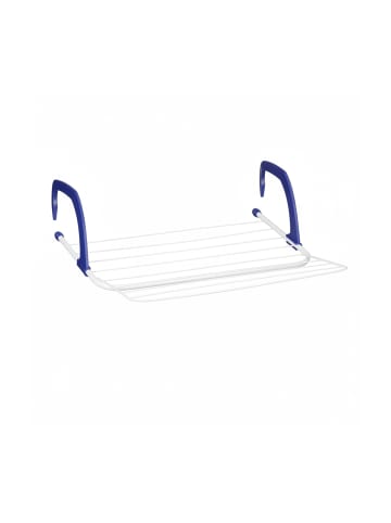 relaxdays Hängetrockner in Weiß/ Blau - (B)51 x (H)15,5 x (T)73 cm