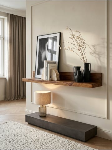 KADIMA DESIGN Wandregal MUMBAI Massiv-Holz Holzregal 140 cm Landhaus-Stil