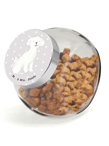 Mr. & Mrs. Panda Leckerli Glas Bichon Frisé Moment ohne Spruch in Grau Pastell