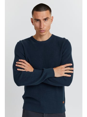 BLEND Rundhals Strickpullover Basic Langarm Sweater in Navy