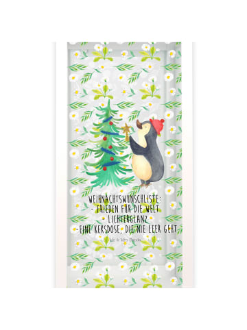 Mr. & Mrs. Panda Deko Laterne Pinguin Weihnachtsbaum mit Spruch in Transparent