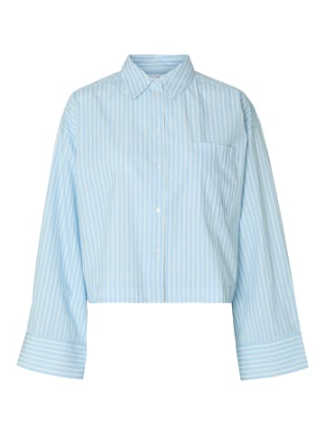 SELECTED FEMME SLWASTHA LS CROPPED BOXY SHIRT NOOS in Cashmere Blue