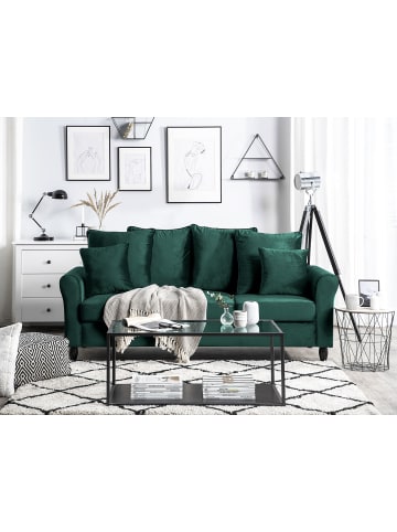 Beliani 3-Sitzer Sofa BORNHOLM in Grün/Schwarz - (W) 197 x (H) 76 x (L) 79 cm