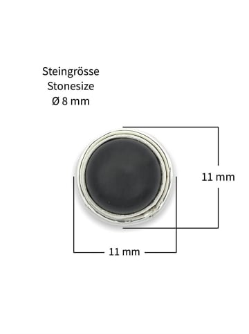 mantraroma 925er Silber - Ohrstecker (L) 11 x (B) 11 mm mit Onyx