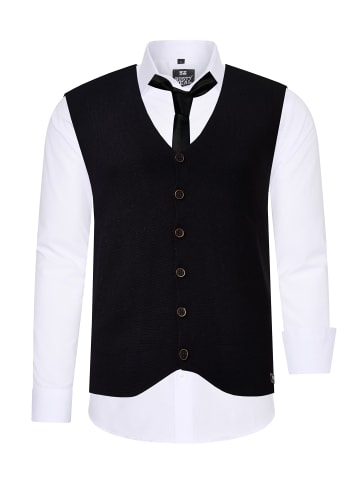 Rusty Neal Hemd mit Weste und Krawatte 3er Set in Weiß