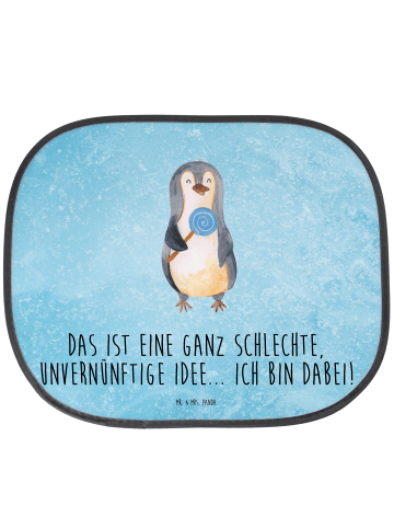 Mr. & Mrs. Panda Sonnenschutz Auto Pinguin Lolli mit Spruch in Eisblau