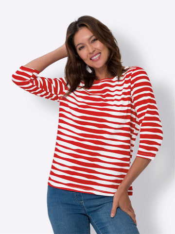 Sieh an! 3/4-Arm-Shirt in rot-weiß-geringelt