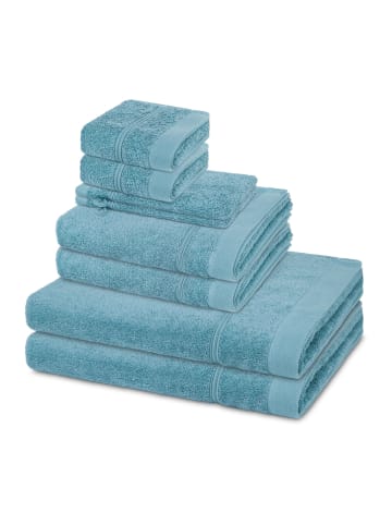 Ross 2 X Wasch- 2 X Gäste- 2 X Dusch- 2 X Handtuch im Set Rubin in Aquamarin