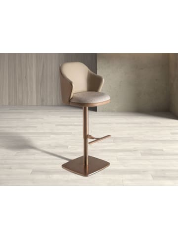 Angel Cerdá Drehbarer Hocker 4232 in Rosa / Creme / Braun – (B)54 x (H)87 x (T)57 cm
