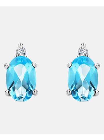 Diamant L'éternel Ohrringe aus 585 Weißgold mit 1.07 Karat Diamant mit Topas