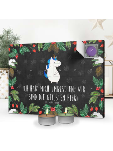 Mr. & Mrs. Panda Duftkerzen Adventskalender Einhorn Mann mit Spruch in Kreidetafel