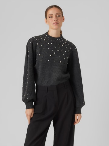 Vero Moda Strickpullover in Dark Grey Melange