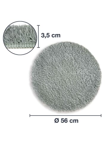 WohnDirect Hochflor Badematten Rund MALMÖ in Grau