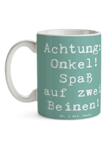 Mr. & Mrs. Panda Becher Spruch Spaßiger Onkel mit Spruch in Meeresbrise
