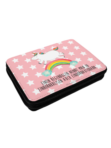 Mr. & Mrs. Panda Bleistiftetui Einhorn Regenbogen mit Spruch in Rot Pastell