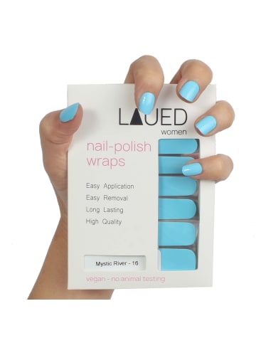 VARGU LAUED vegane Nagelfolien solid blue in Mystic River