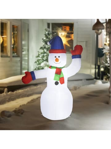 MARELIDA LED Schneemann aufblasbar für Außen H: 180cm in weiß