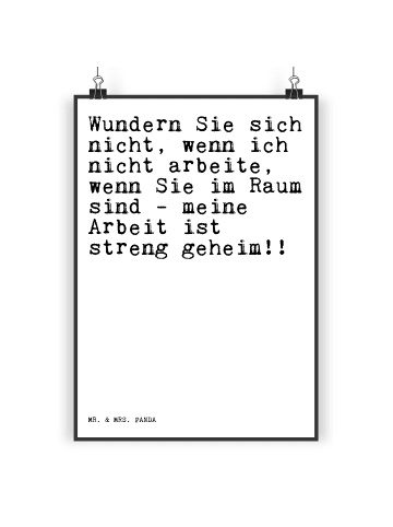 Mr. & Mrs. Panda Bild Wundern Sie sich nicht,... mit Spruch in Weiß