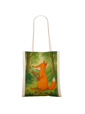Mr. & Mrs. Panda Shopping Tasche Fuchs Gitarre Design ohne Spruch in Weiß