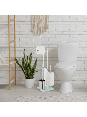 relaxdays WC Garnitur in Silber - (B)24 x (H)64,5 x (T)18 cm