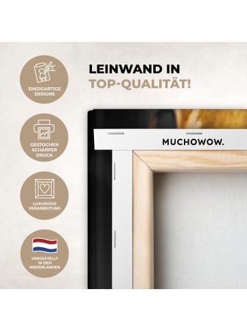 MuchoWow Leinwand bilder Gesicht gold schwarz (BxH)