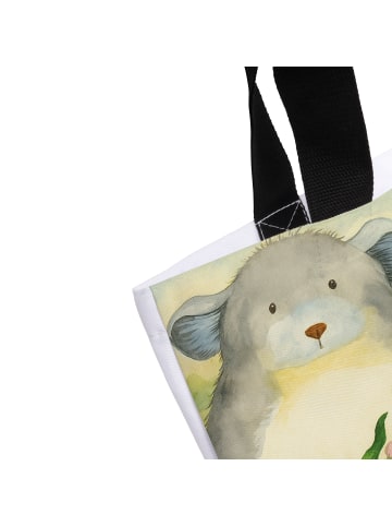 Mr. & Mrs. Panda Shopper Chinchilla Blume Design mit Spruch in Weiß