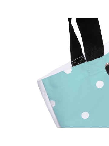 Mr. & Mrs. Panda Tote Bag Stinktier Sitzen mit Spruch in Türkis Pastell