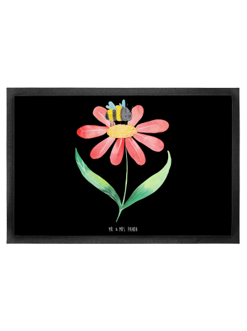 Mr. & Mrs. Panda Hausmatte Hummel Blume ohne Spruch in Schwarz