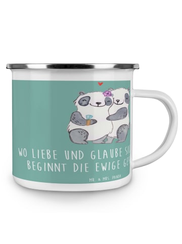 Mr. & Mrs. Panda Pott Kirchliche Trauung Liebe Glaube mit Spruch in Meeresbrise