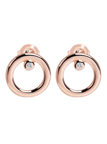 Adeliás Damen Ohrringe – Ohrstecker aus 925 Silber mit Zirkonia in gold