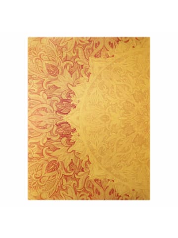 WALLART Leinwandbild Gold - Mandala Aquarell Ornament Halbkreis in Creme-Beige