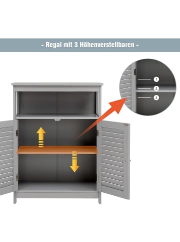 COSTWAY Badezimmerschrank in Grau