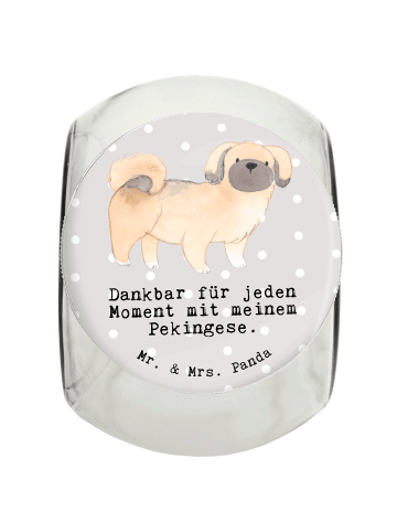 Mr. & Mrs. Panda Dose Pekingese Moment mit Spruch in Grau Pastell