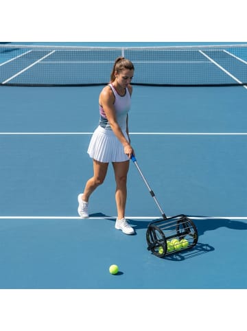 relaxdays Tennisball Sammler in Schwarz/ Silber - (B)29 x (H)106 x (T)27 cm