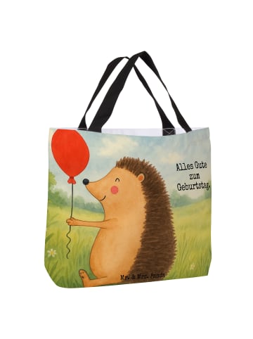 Mr. & Mrs. Panda Strandtasche Igel Luftballon Design mit Spruch in Weiß