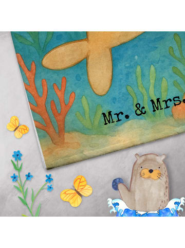 Mr. & Mrs. Panda Handtuch Sternzeichen Wassermann Design ohne Sp... in Weiß