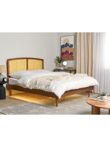 Beliani Doppelbett VARZY in Braun - (W) 165 x (H) 149 x (L) 204 cm