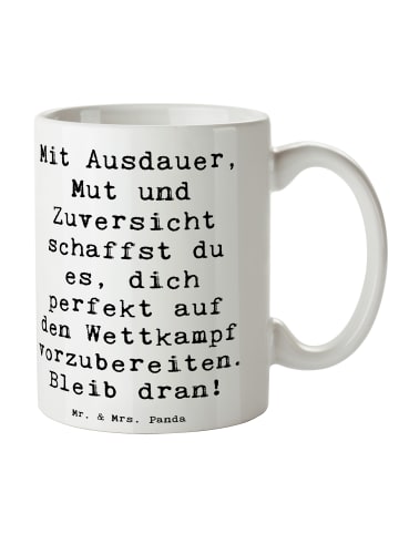 Mr. & Mrs. Panda Mug Spruch Wettkampfvorbereitung meistern mit S... in Weiß