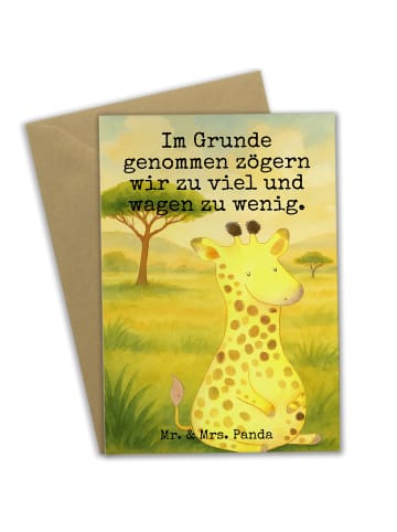 Mr. & Mrs. Panda Grußkarte Giraffe Zufrieden Design mit Spruch in Weiß