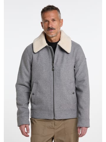 DreiMaster Herren Übergangsjacke Aus Wollgemisch in Grau Melange