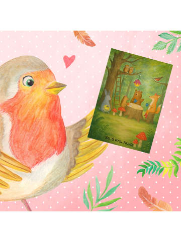 Mr. & Mrs. Panda Klappkarte Waldtiere Picknick Design ohne Spruch in Weiß