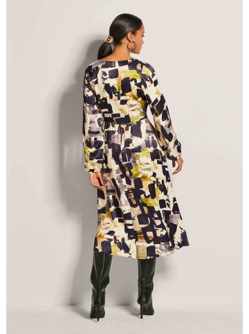 MADELEINE Kleid mit Bindegürtel in schwarz / multicolor