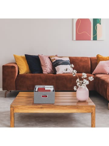 relaxdays 4x Aufbewahrungsbox in Grau - (B)34,5 x (H)20,5 x (T)42 cm