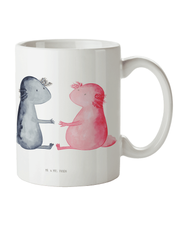 Mr. & Mrs. Panda Kaffeepott Axolotl Liebe ohne Spruch in Weiß