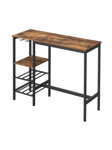 VASAGLE Bartisch Barnet in Braun-Schwarz - (B)40 x (H)90 x (T)110 cm