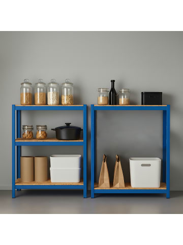relaxdays 2 x Schwerlastregal in Blau - (B)60 x (H)180 x (T)30 cm