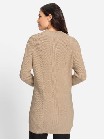 WITT WEIDEN Ajour-Strickjacke in beige-ecru-meliert