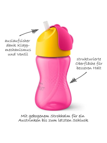 Philips Avent Strohhalm-Becher 300 ml - SCF798/02 - Ro in rosa,gelb
