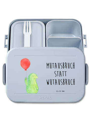 Mr. & Mrs. Panda Lunchbox Schildkröte Luftballon Motiv mit Spruch in Blau Pastell
