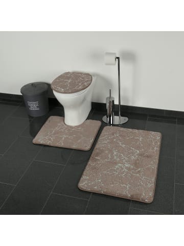 Zellerfeld Marmour 3-teilig Bad Matte Dusche Set Rutsch Stand Bad Matten in Gold